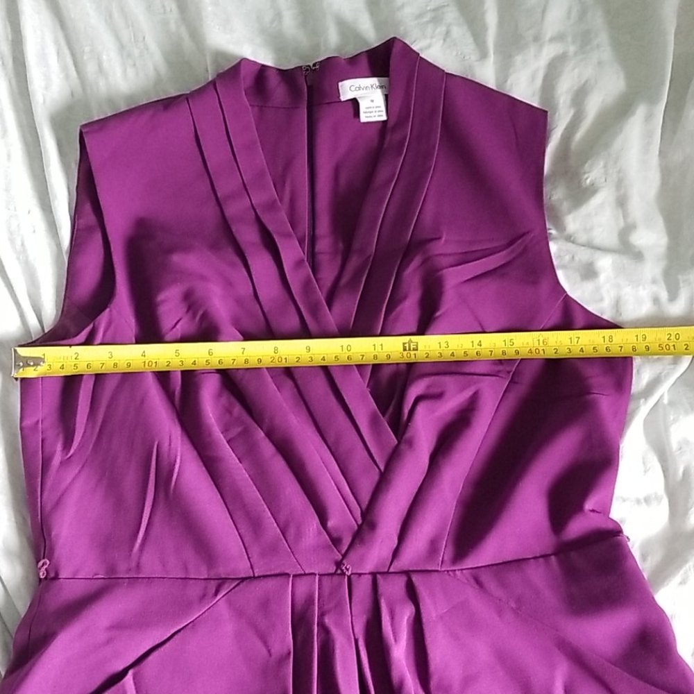 Calvin Klein purple faux wrap dress with pockets - size 12 - Picture 5 of 7
